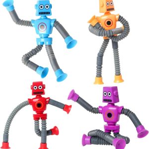 4-Pack Telescopic Suction Cup Robot Fidget Toys